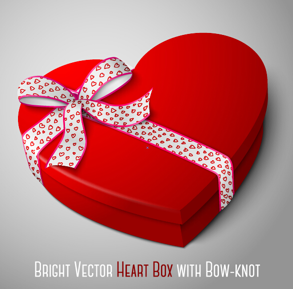 Bright heart box with bow heart bright box bow-knot   
