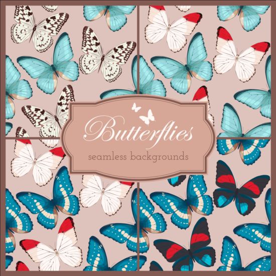 Beautiful butterflies seamless background vector 04 seamless butterflies beautiful background   