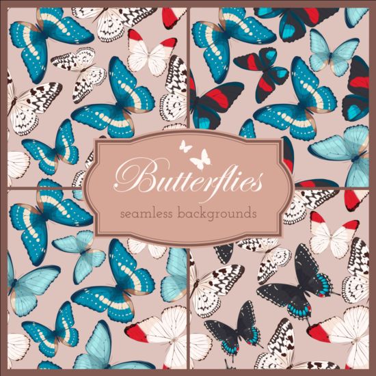 Beautiful butterflies seamless background vector 03 seamless butterflies beautiful background   