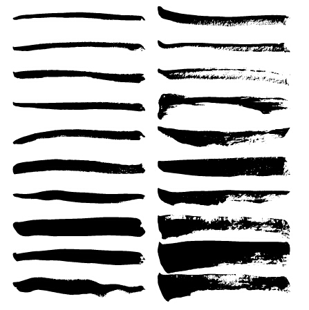 Inky lines brushes vector illustration lines Inky illustration brushes   