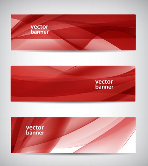 Red wavy banners vector set 03 wavy red banners   