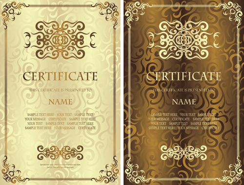 Vintage luxury certificates template set vector 04 vintage template luxury certificates   