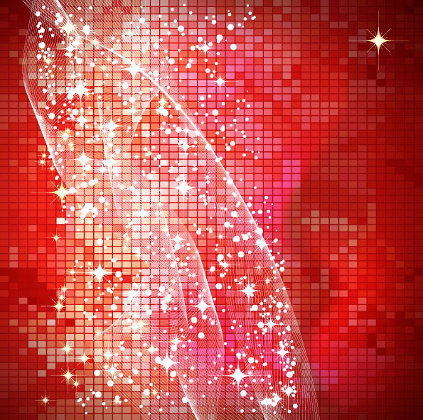 Bright red background Vector stars starlight red line halo bright box blue background   