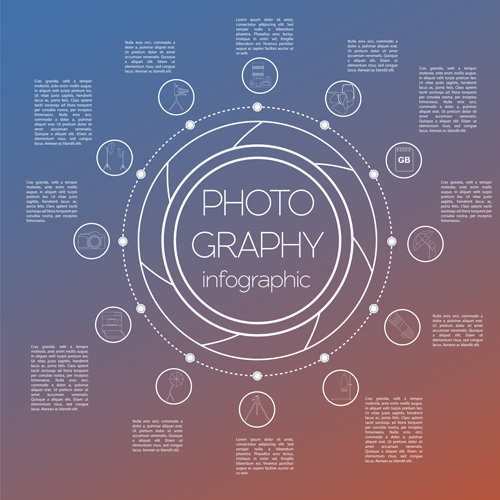Modern photography infographics vectors material photography modern material infographics   