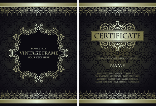 Vintage luxury certificates template set vector 03 vintage template luxury certificates   