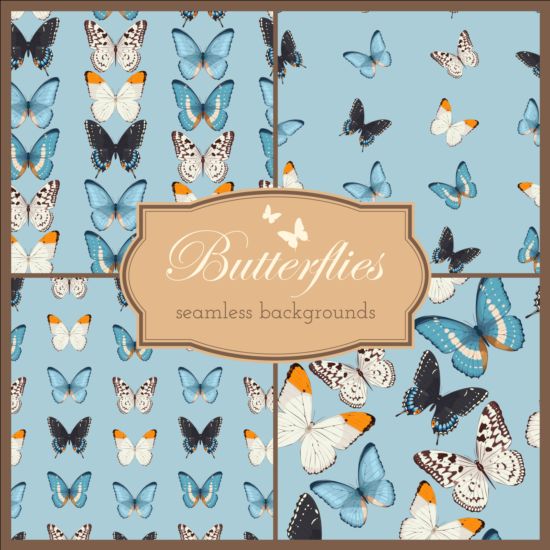 Beautiful butterflies seamless background vector 01 seamless butterflies beautiful background   