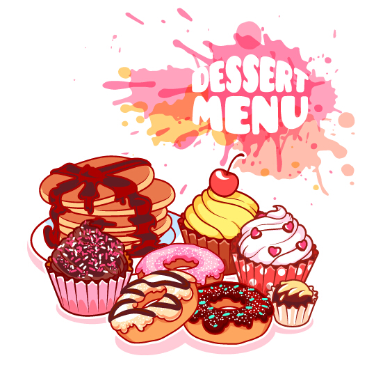 Dessert with grunge background vector 04 grunge dessert background   