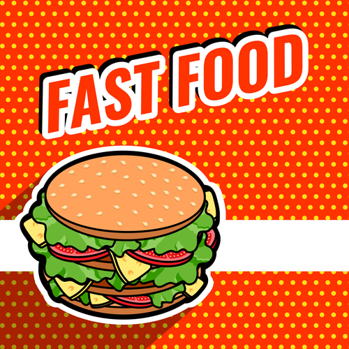 Fast food poster template vector material 02 template poster material food fast   