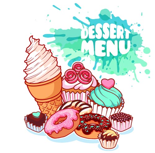 Dessert with grunge background vector 03 grunge dessert background   