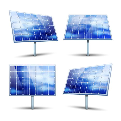 Blue solar panels vector material 02 solar panels material blue   