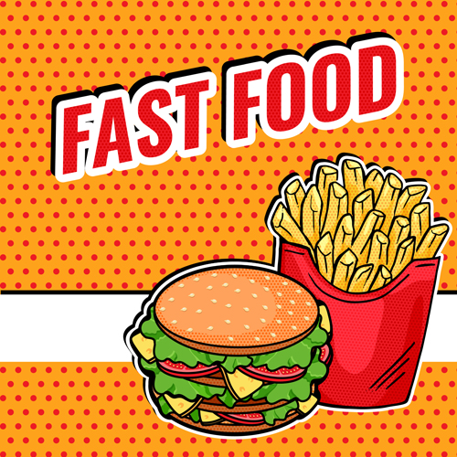 Fast food poster template vector material 06 template poster material food fast   