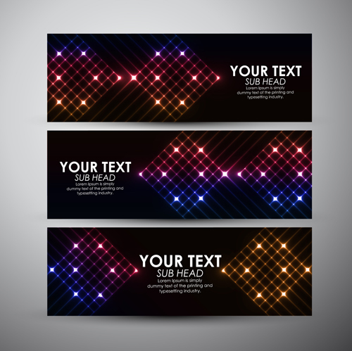 Abstract light vectors banner 07 light banner abstract   