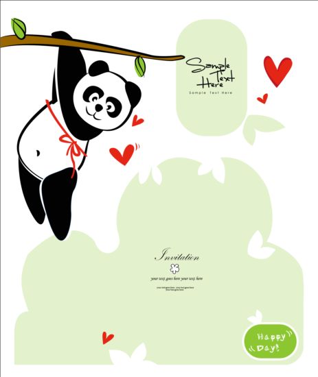 Cute Panda vector material panda cute   