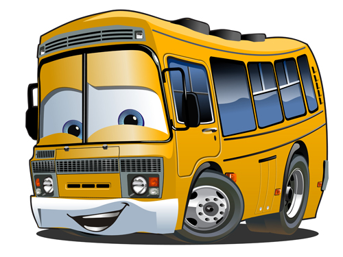 Funny cartoon bus vector set 07 funny cartoon   