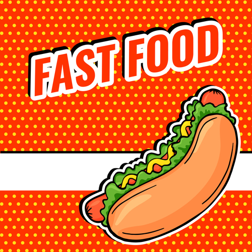 Fast food poster template vector material 04 template poster material food fast   