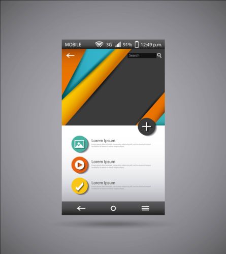 Mobile interface template vector material 06 template mobile interface   