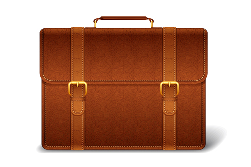 Modern leather briefcase set vector 05 modern leather briefcase   