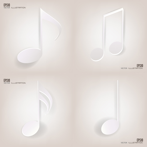 White music note vector material white note music material   