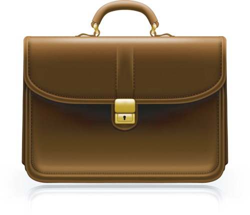 Modern leather briefcase set vector 04 modern leather briefcase   