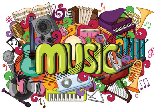 Music doodle vector material music doodle   