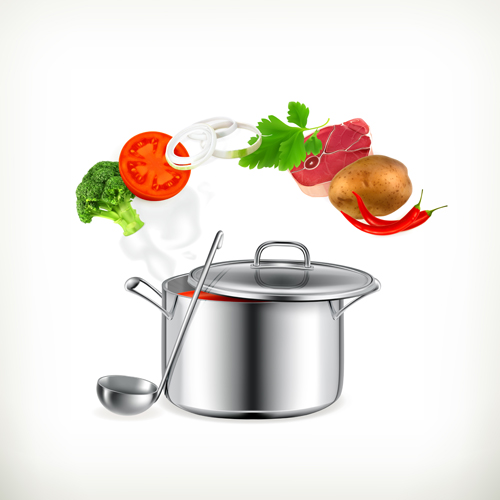 Cooking pot and vagetables vector vagetables pot cooking   