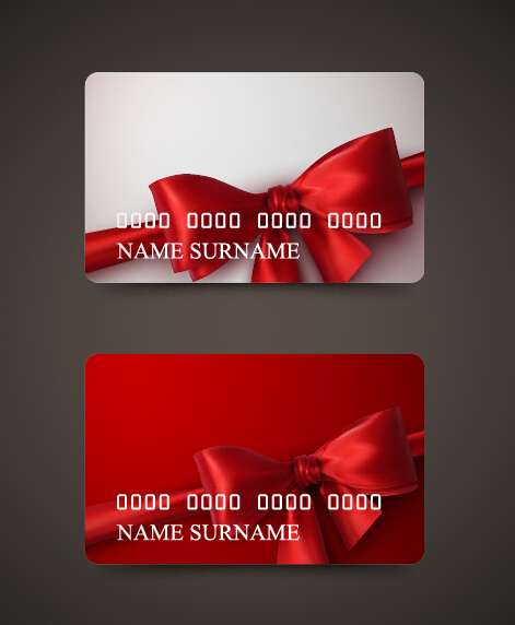 Beautiful bow with business cards template vector 08 template cards business bow beautiful   