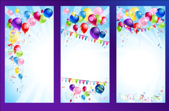 Birthday banner with balloon and flag vector flag birthday banner balloon   