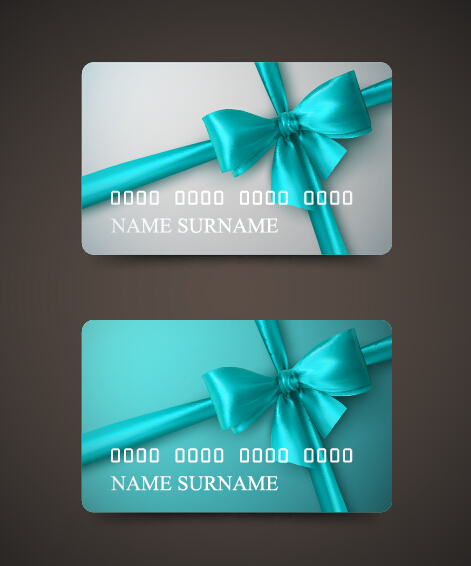 Beautiful bow with business cards template vector 07 template cards business bow beautiful   