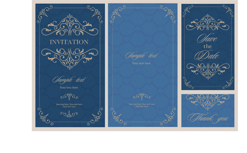 Wedding invitation card with floral vecotr 03 wedding invitation floral card   