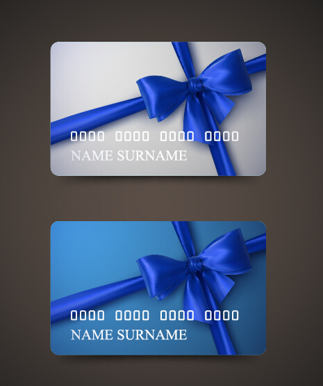 Beautiful bow with business cards template vector 06 template cards business bow beautiful   