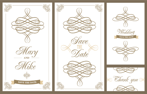 Wedding invitation card with floral vecotr 02 wedding invitation floral card   