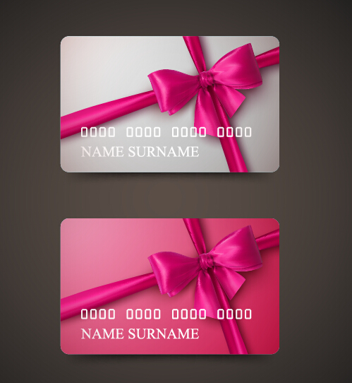 Beautiful bow with business cards template vector 04 template cards business bow beautiful   