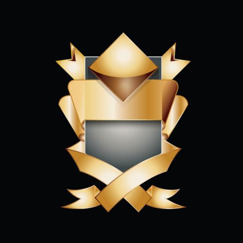 Golden royal badge luxury vector 08 royal luxury golden badge   