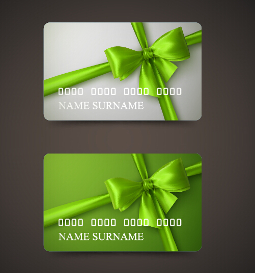 Beautiful bow with business cards template vector 03 template cards business bow beautiful   