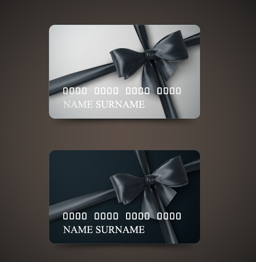 Beautiful bow with business cards template vector 02 template cards business bow beautiful   