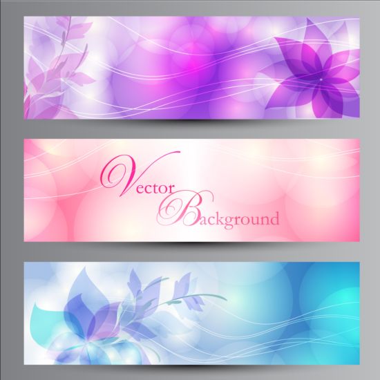 Dream floral banners vector set floral dream banners   
