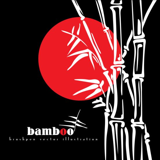 Brush pen bamboo background vector illustration 02 pen illustration brush bamboo background   