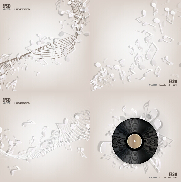 Music note and disc vector background 03 note music disc background   