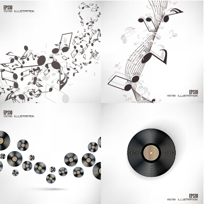 Music note and disc vector background 02 note music disc background   