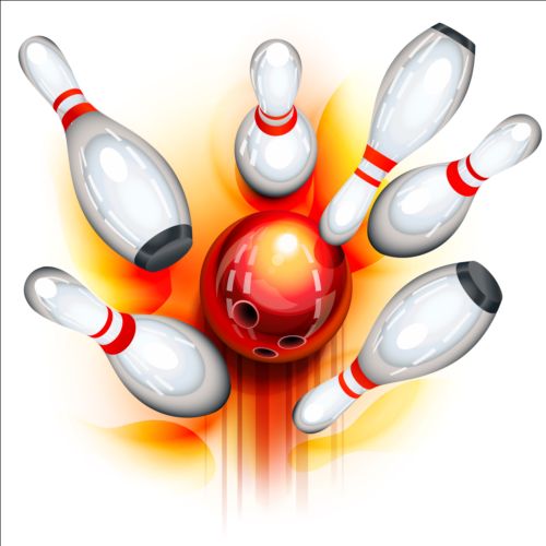 Creative bowling vector background 03 creative bowling background   