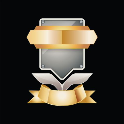 Golden royal badge luxury vector 04 royal luxury golden badge   