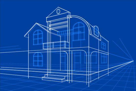 Simple blueprint building vectors design 15 simple building blueprint   