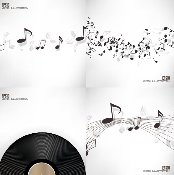 Music note and disc vector background 01 note music disc background   