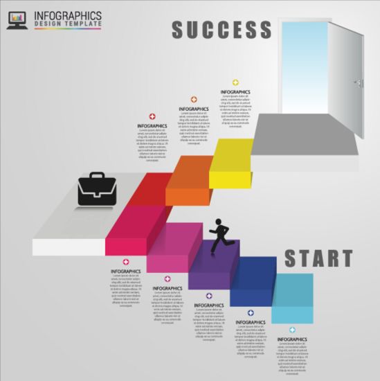 Stairs flight with business infographic vector 03 stairs infographic flight business   