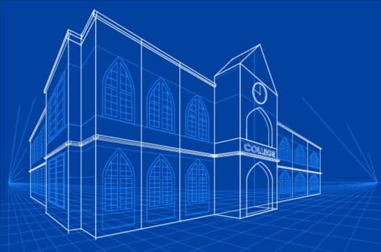 Simple blueprint building vectors design 12 simple building blueprint   