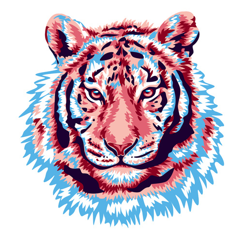 pink tiger vector tiger pink   