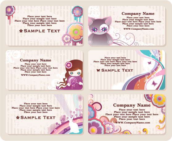 Cute card elements vector Graphic elements cute card   