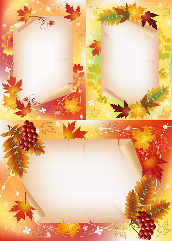 Ye Fengye background vector maple leaves grape frame folding angle folding fallen leaves background autumn leaves autumn   