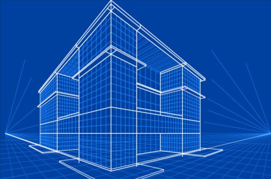 Simple blueprint building vectors design 09 simple building blueprint   