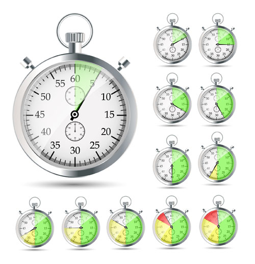 Realistic stopwatch set vector material 01 stopwatch realistic   